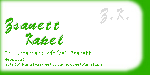 zsanett kapel business card